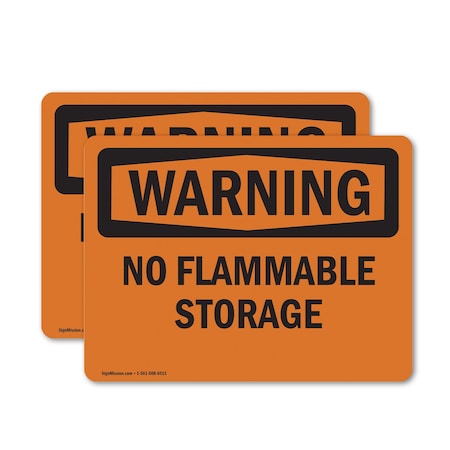 Signmission No Flammable Storage OSHA Warning Sign, Vinyl Decal, 7in W x 5in L, 2PK OS-2PACK-WS-D-57-L-11964